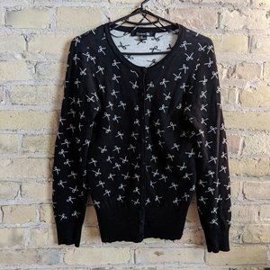 Black & White Bows Cardigan Sweater
